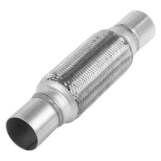 BRExhaust® - Inner Braid Flex Pipe with Ends (2" Inlet, 2" Outlet, 8" Flex Length, 12" Overall Length)