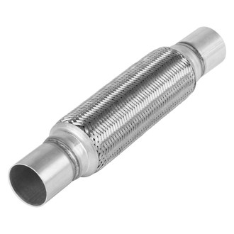 BRExhaust® - Inner Braid Flex Pipe with Ends (2" Inlet, 2" Outlet, 10" Flex Length, 14" Overall Length)