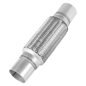 BRExhaust® - Inner Braid Flex Pipe with Ends (2.25" Inlet, 2.25" Outlet, 8" Flex Length, 12" Overall Length)