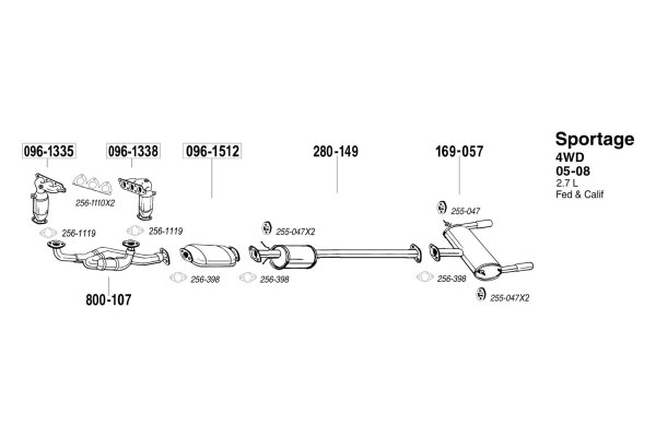 BRExhaust® - Center Exhaust Resonator and Pipe Assembly Scheme