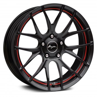 BREYTON WHEELS® - RACE GTS-R Matte Black with Red Undercut Area