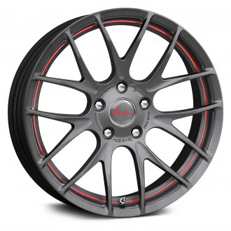 BREYTON WHEELS® - RACE GTS-R Matte Gunmetal with Red Undercut Area