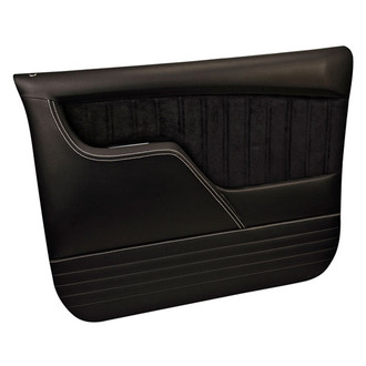Brothers Trucks® - Sport Pro-Classic Custom Style Fiberglass Front Driver and Passenger Side Door Panels Black Vinyl Cover with Blue Contrast Stitching