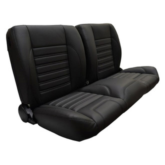 Brothers Trucks® - Sport Split Bench Seat, Black with Blue Stitching