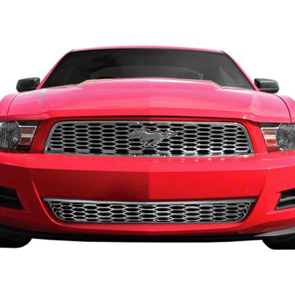 Bully® - 2-Pc Chrome Honeycomb Mesh Main and Bumper Grille Kit