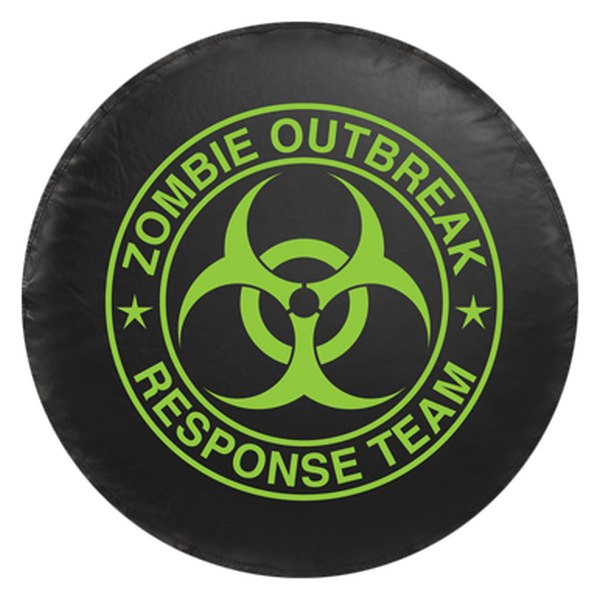 Bully® - Black Small Spare Tire Cover with Green Zombie Logo