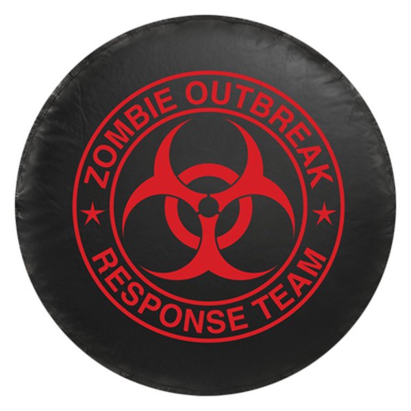 Bully® - Black Large Spare Tire Cover with Red Zombie Logo