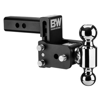 B&W Trailer Hitches® - Class 4 Tow & Stow Adjustable 3" Drop Black Dual Ball Mount for 2" Receivers