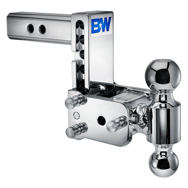 B&W Trailer Hitches® - Class 4 Chrome 2" / 2-5/16" Tow & Stow Adjustable Dual Ball Mount for 2" Receivers