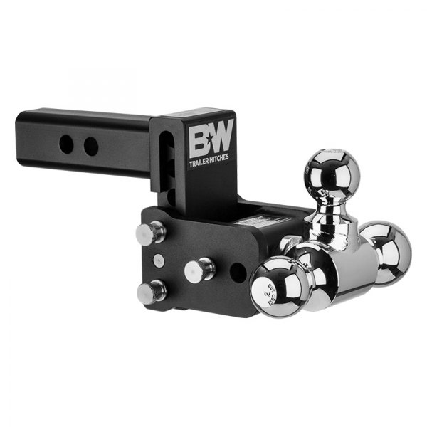 B&W Trailer Hitches® - Class 4 Black 1-7/8" / 2" / 2-5/16" Tow & Stow Adjustable Tri-Ball Mount for 2" Receivers