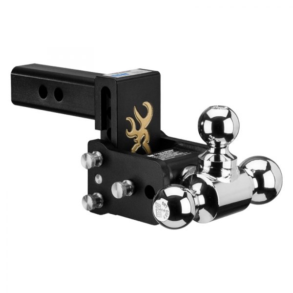 B&W Trailer Hitches® - Class 4 Black 1-7/8" / 2" / 2-5/16" Tow & Stow Browning Edition Adjustable Tri-Ball Mount