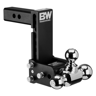 B&W Trailer Hitches® - Class 4 Tow & Stow Adjustable 7" Drop Black Tri-Ball Mount for 2" Receivers