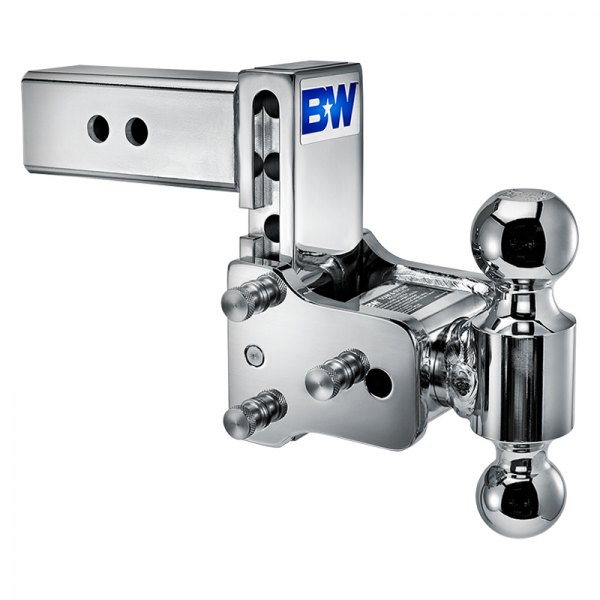 B&W Trailer Hitches® - Class 4 Chrome 2" / 2-5/16" Tow & Stow Adjustable Dual Ball Mount for 2-1/2" Receivers