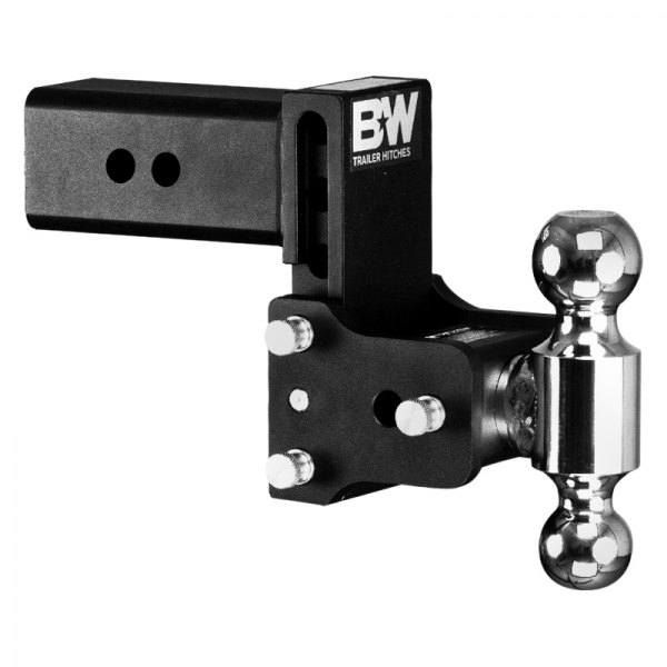B&W Trailer Hitches® - Class 4 Black 2" / 2-5/16" Tow & Stow Adjustable Dual Ball Mount for 3" Receivers