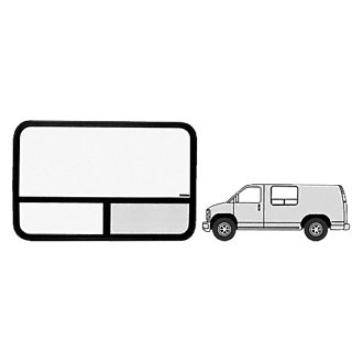 E150, E250, and E350 1992-1995 NAGD Passenger/Right Side 3 Holes Movable Back Window Glass Replacement for Ford Econoline Van 