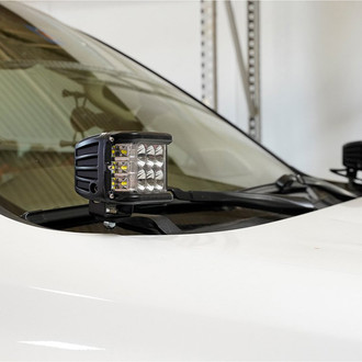 Cali Raised LED® - Hood Ditch Mounted Low Profile Side Projecting 2x27W LED Light Kit, w/o Switch