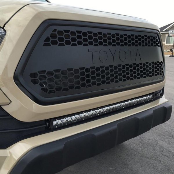 Cali Raised LED® - Lower Bumper Flush 32" Amber LED Light Bar Kit, with Blue Backlit Tall Switch