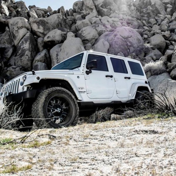 CALI OFFROAD® - Dirty Satin Black Milled Spokes Jeep Wrangler