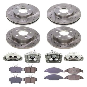 Callahan Brake Parts® - Drilled and Slotted Brake Kit with Calipers