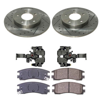 Callahan Brake Parts® - Drilled and Slotted Rear Brake Kit with Calipers