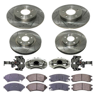 Callahan Brake Parts® - Drilled & Slotted Brake Kit with Calipers