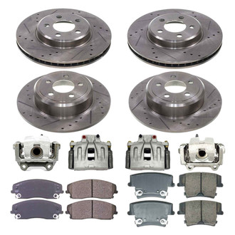 Callahan Brake Parts® - Drilled & Slotted Brake Kit with Calipers