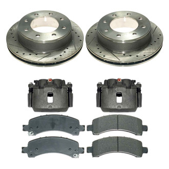 Callahan Brake Parts® - Drilled and Slotted Rear Brake Kit with Calipers