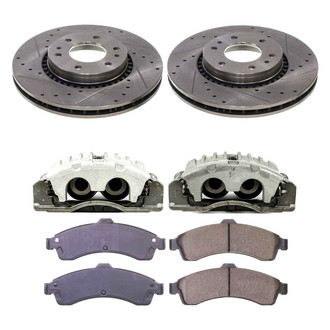 Callahan Brake Parts® - Drilled and Slotted Front Brake Kit with Calipers