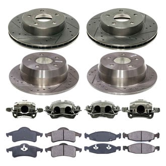 Callahan Brake Parts® - Drilled and Slotted Brake Kit with Calipers