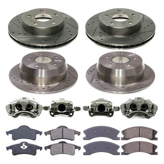 Callahan Brake Parts® - Drilled and Slotted Brake Kit with Calipers
