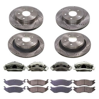 Callahan Brake Parts® - Drilled and Slotted Front and Rear Brake Kit with Calipers