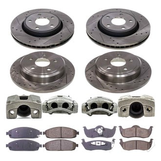 Callahan Brake Parts® - Drilled & Slotted Brake Kit with Calipers