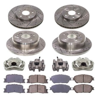 Callahan Brake Parts® - Drilled and Slotted Front and Rear Brake Kit with Calipers
