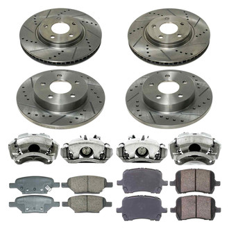 Callahan Brake Parts® - Drilled and Slotted Brake Kit with Calipers
