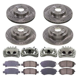 Callahan Brake Parts® - Drilled and Slotted Brake Kit with Calipers