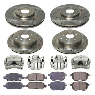 Callahan Brake Parts® - Drilled and Slotted Brake Kit with Calipers