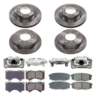 Callahan Brake Parts® - Drilled and Slotted Front and Rear Brake Kit with Calipers