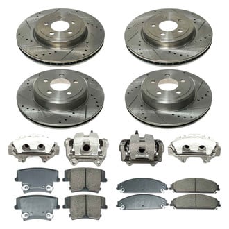 Callahan Brake Parts® - Drilled and Slotted Front and Rear Brake Kit with Calipers