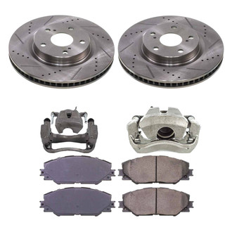 Callahan Brake Parts® - Drilled & Slotted Brake Kit with Calipers
