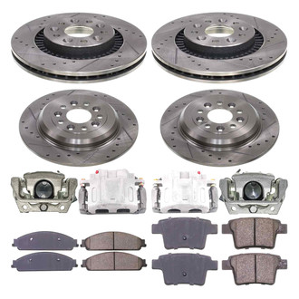 Callahan Brake Parts® - Drilled & Slotted Brake Kit with Calipers