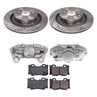 Callahan Brake Parts® - Drilled and Slotted Rear Brake Kit with Calipers