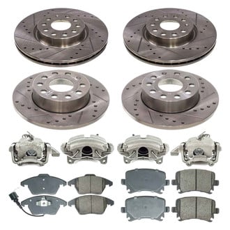 Callahan Brake Parts® - Drilled and Slotted Brake Kit with Calipers