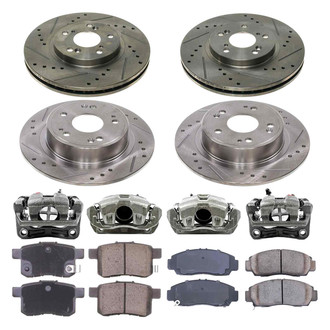 Callahan Brake Parts® - Drilled & Slotted Brake Kit with Calipers