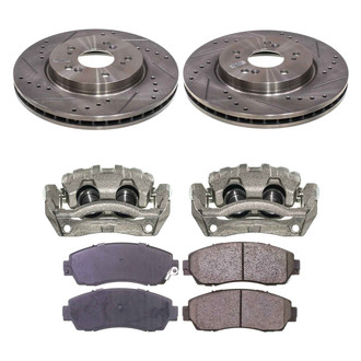 Callahan Brake Parts® - Drilled & Slotted Brake Kit with Calipers