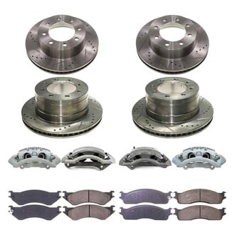 Callahan Brake Parts® - Drilled and Slotted Front and Rear Brake Kit with Calipers