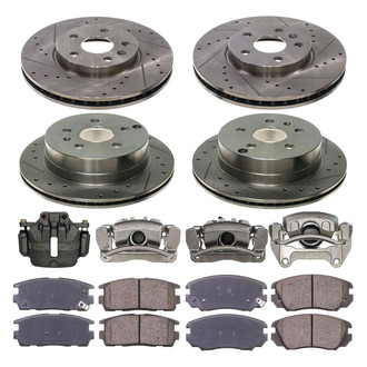 Callahan Brake Parts® - Drilled and Slotted Brake Kit with Calipers