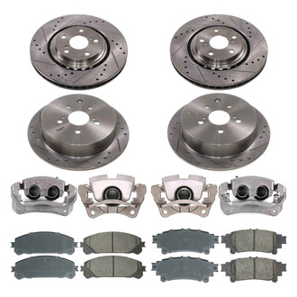 Callahan Brake Parts® - Drilled & Slotted Brake Kit with Calipers