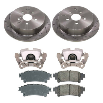 Callahan Brake Parts® - Drilled and Slotted Rear Brake Kit with Calipers