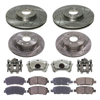 Callahan Brake Parts® - Drilled and Slotted Brake Kit with Calipers