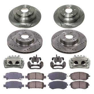 Callahan Brake Parts® - Drilled and Slotted Brake Kit with Calipers